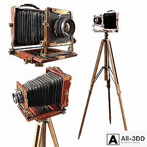 Vintage camera on a tripod