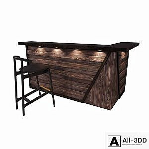 Bar counter, bar stool