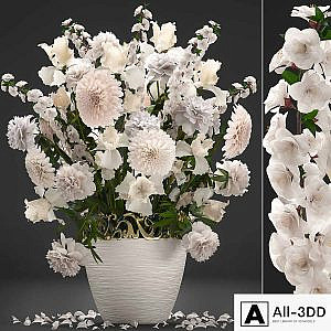 A bouquet of flowers 68. White flowers, peonies, Dahlias, Iris, Spring bouquet, classic vase