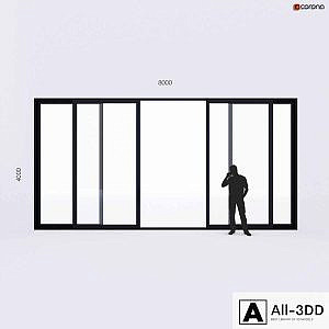 Extendable stained glass window Alumil large size 4 sash