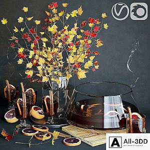 Kitchen set with mulled wine