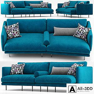 Mies two seater sofa blue - Calligaris