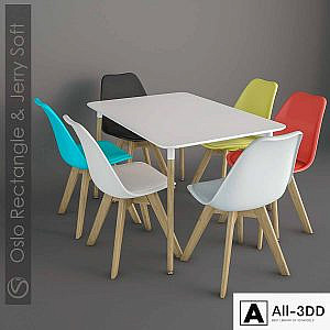 Table Oslo Rectangle and chair Jerry Soft.