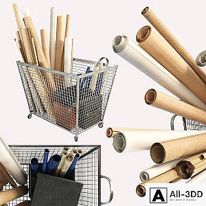 Iron basket with paper