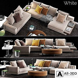 Minotti White Sofa