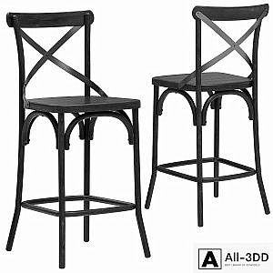 Deephouse semi-bar stool BELLA CROSS black