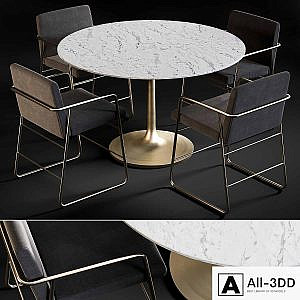 Dining Table Nero & Chair Rouka