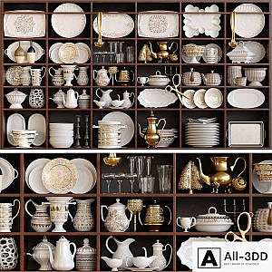 Wardrobe in a classic service. Tableware