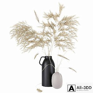 Vases set by H & M with pampas grass