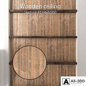 Wooden ceiling with beams 04