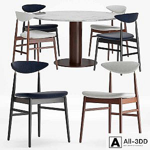 Gent Dining Chair - Fully Upholstered, Gubi