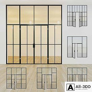 Glass partition. A door. 14