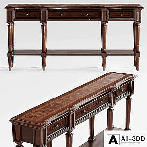 Hooker Furniture Living Room Grandover Three Drawer Console Table