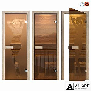 Door glass for a sauna of Sauna wood