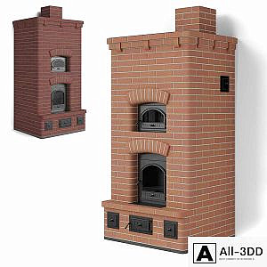 Stove brick stove with a bread chamber