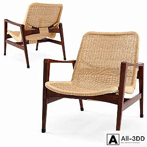 Vintage Lounge Chair Manufactured by Yamakawa Rattan