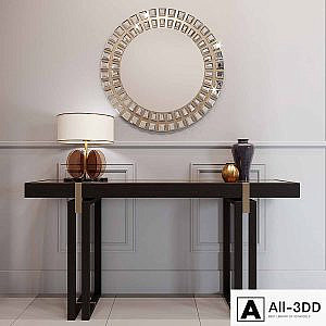 Console Seoul + Desk lamp Budapest + Mirror M10094