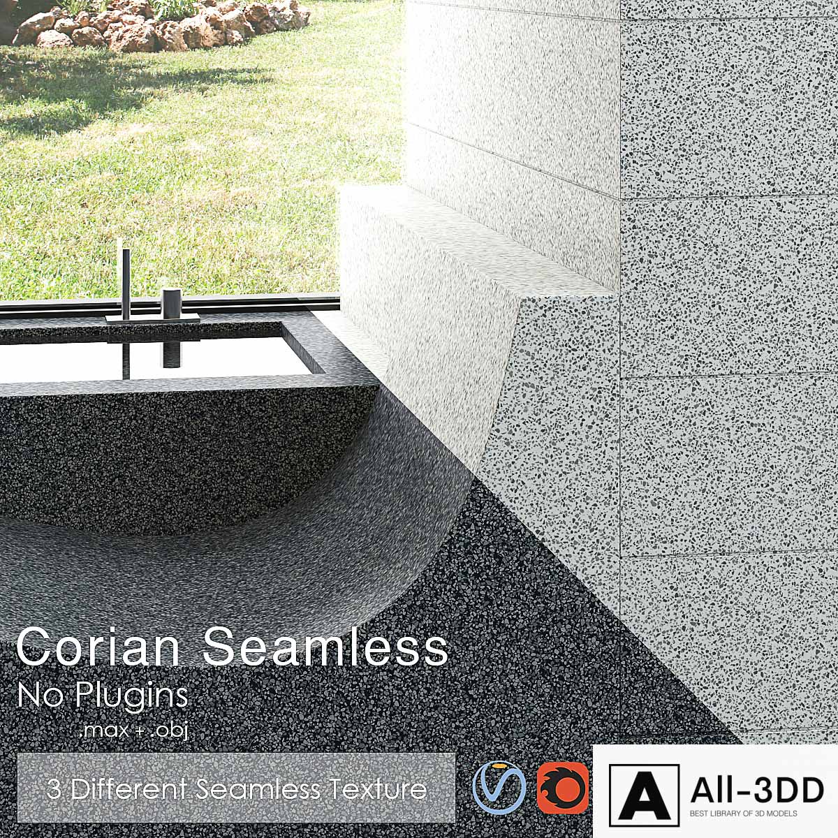 Dupont Corian Kitchen Countertops Terrazzo modern interior 3D model Dupont Corian Kitchen Countertops Terrazzo