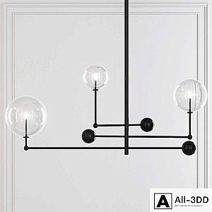 Restoration Hardware Glass Globe Mobile CHANDELIER 46 Black