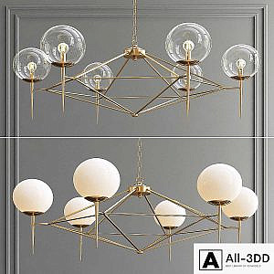 Rowan Milk & Clear Glass Chandelier