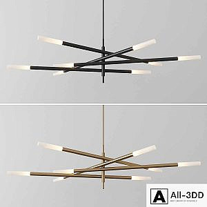 Rousseau grande eight light articulating chandelier by Kelly Wearstler