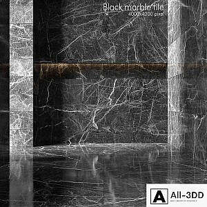 Black marble tiles