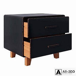 Juniper 2 Drawer Nightstand Black