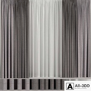 Wide brown curtains with tulle.