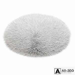 White round carpet fur