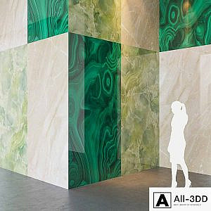 Fiandre Precious Stones GREEN MARBLE / BRECCHIA / MALACHITE 300x150 cm Tile Set