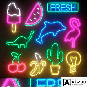 Light modules. Set 13. Neon