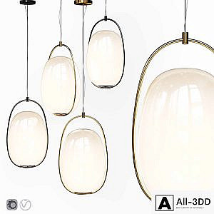 Pendant lamp Lanna Kundalini Suspension Lamp Black and Brass