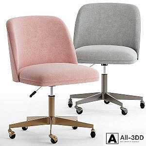 Rh alessa velvet desk chair - antiqud brass