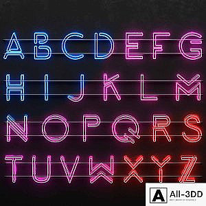 neon alphabet