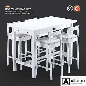 Ikea NORDVIKEN bar table and bar stool