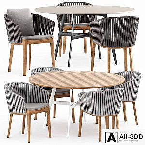 MOOD Chair Tribu and Seax dining table by Dedon