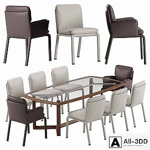 Natuzzi Ambra chair Amber table set