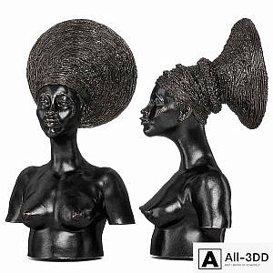 Malvina Hoffman Mangbetu Woman Dark metal