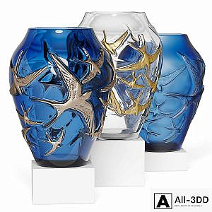 Lalique vase hirondelles