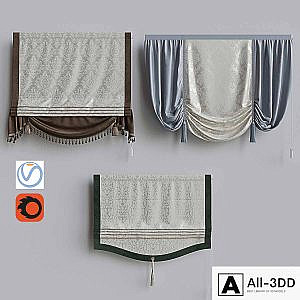 Set of classic roman curtains 3