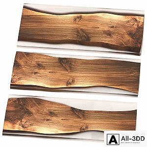 Wood and epoxy slabs.
