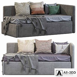 Children's sofa bed with decorative pillows 3