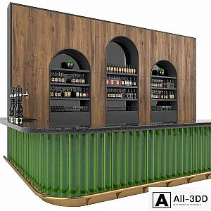 Restaurant Bar Set 01 with Emerald Ceramic tiles