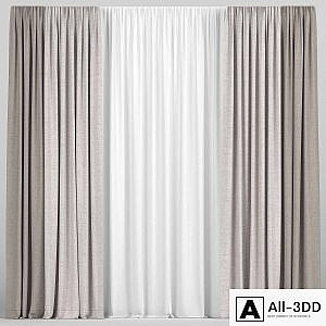 Brown curtains in two colors with tulle.