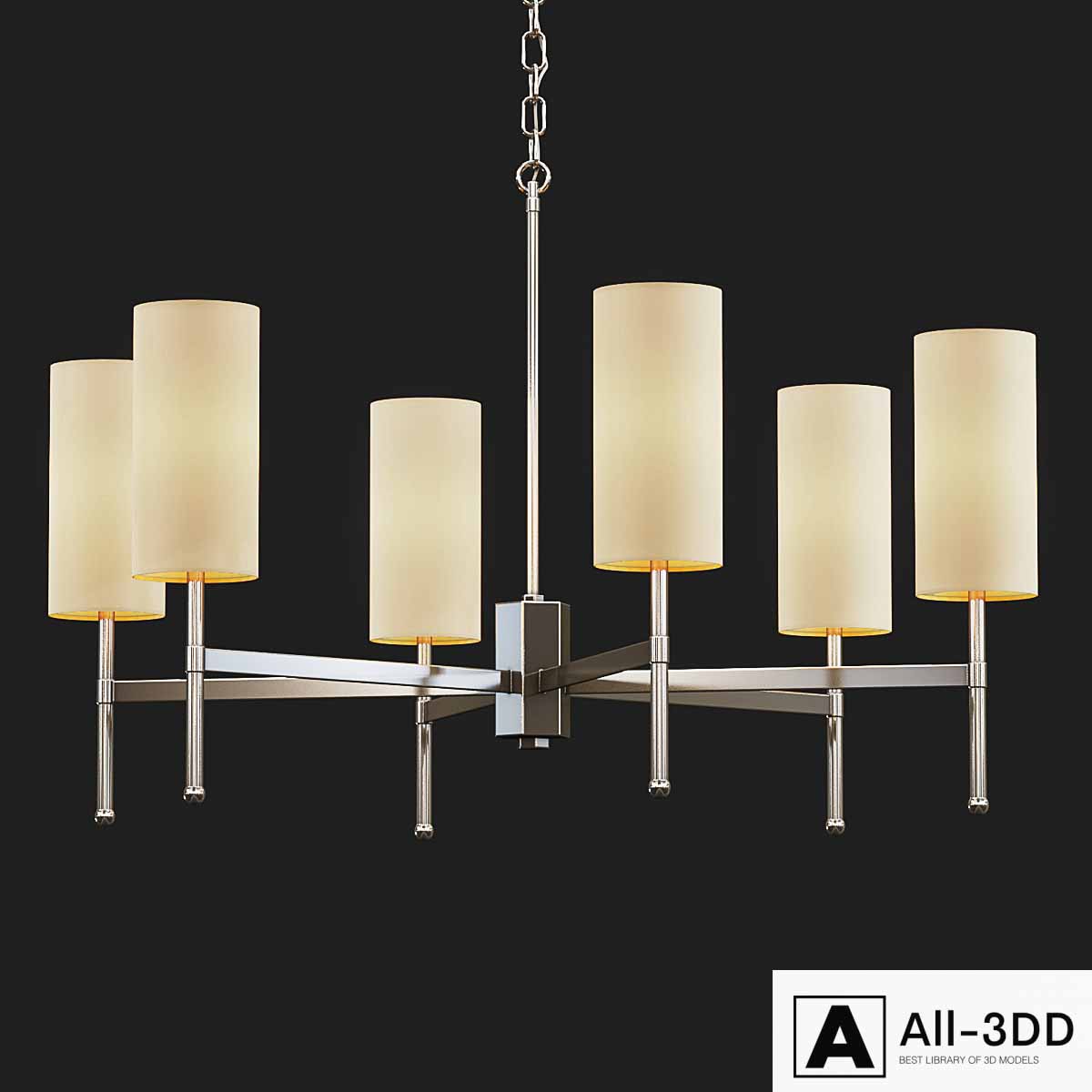 Tigermoth lighting - Stem chandelier with silk modern interior 3D model Tigermoth lighting - Stem chandelier with silk