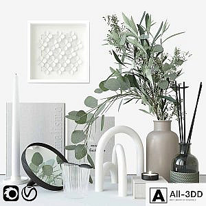 Decorative set with eucalyptus