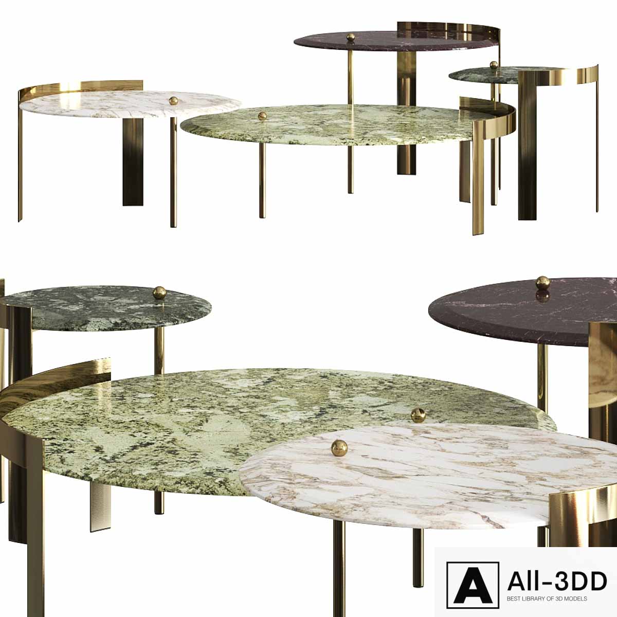 Opera Contemporary Brian Coffee & Side Tables modern interior 3D model Opera Contemporary Brian Coffee & Side Tables