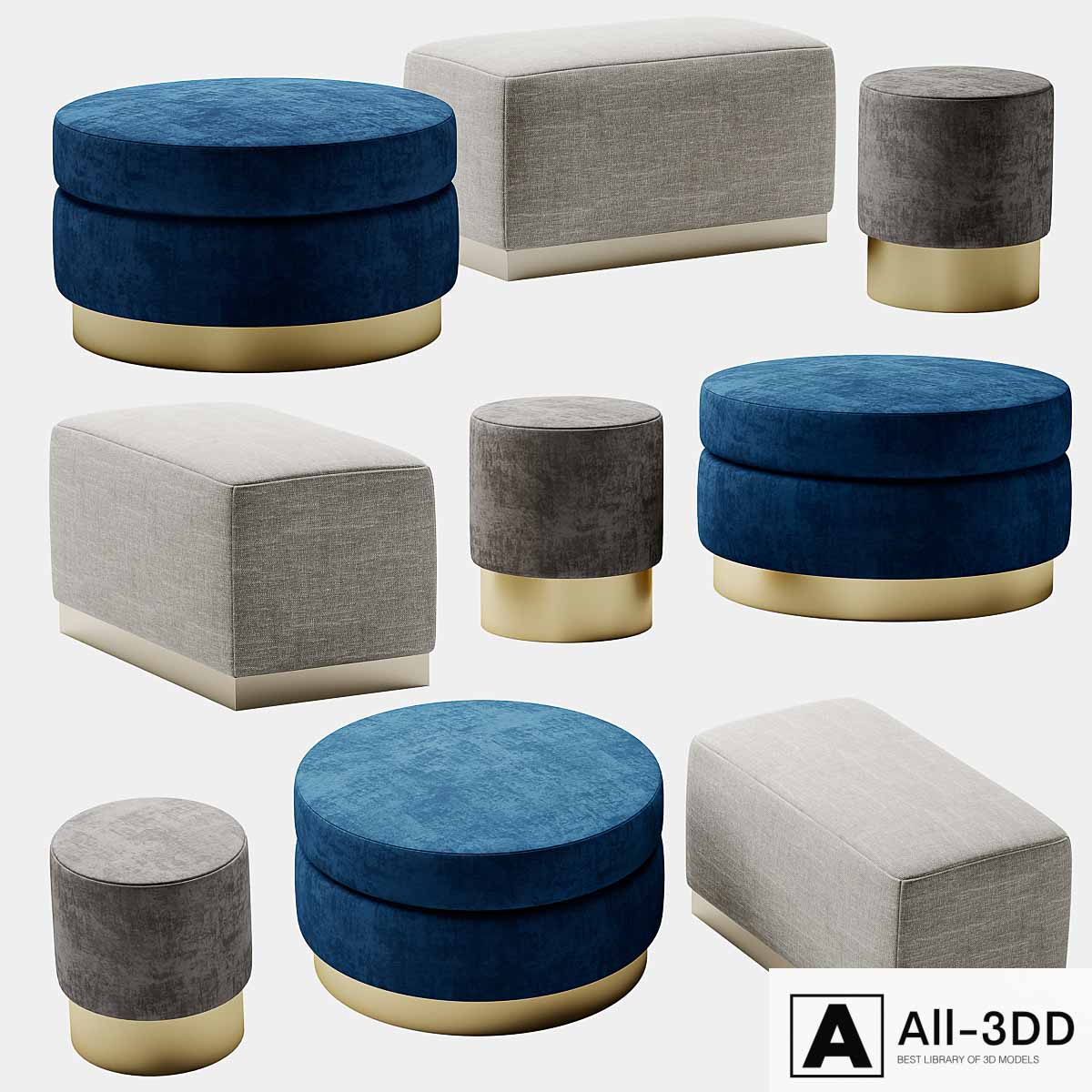 Pouf ONE MEBEL modern interior 3D model Pouf ONE MEBEL