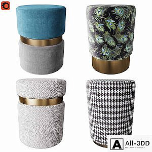Set of modern ottomans