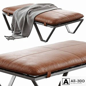 Darrow Tan Leather Ottoman